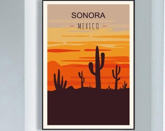 Sonora Poster Print, Sonora Travel Poster, Mexico Poster Print, Sonora Poster, Sonora Wall Decor, Framed Sonora Poster, Sonora Art Print