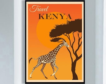 Kenya Poster Print, Kenya Travel Poster, Kenya Wall Decor, Framed Kenya Poster, Kenya Art Print, Kenya Poster Print, Kenya Poster Art