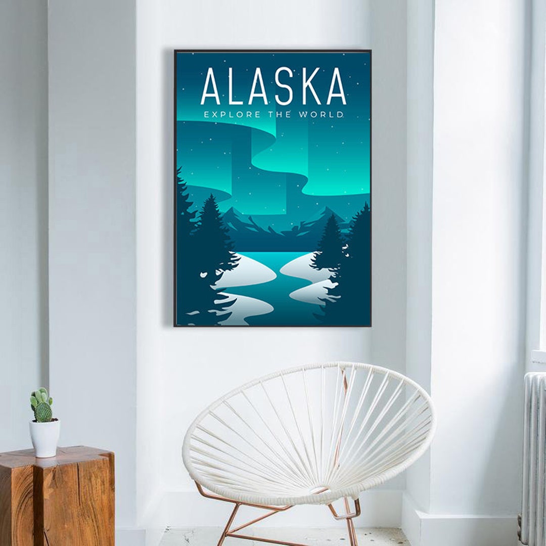 Impresión de cartel de Alaska cartel de viaje de Alaska - Etsy España