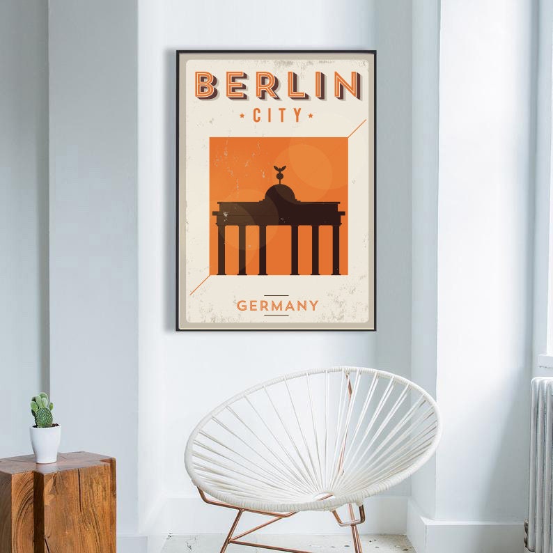 Berlin Poster Deutschland Poster Vintage Reise Poster Etsy