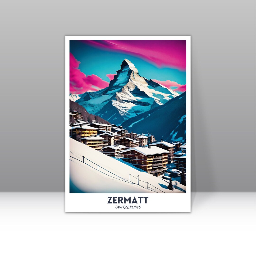 Zermatt Print Zermatt Wall Art Zermatt Poster Zermatt Etsy
