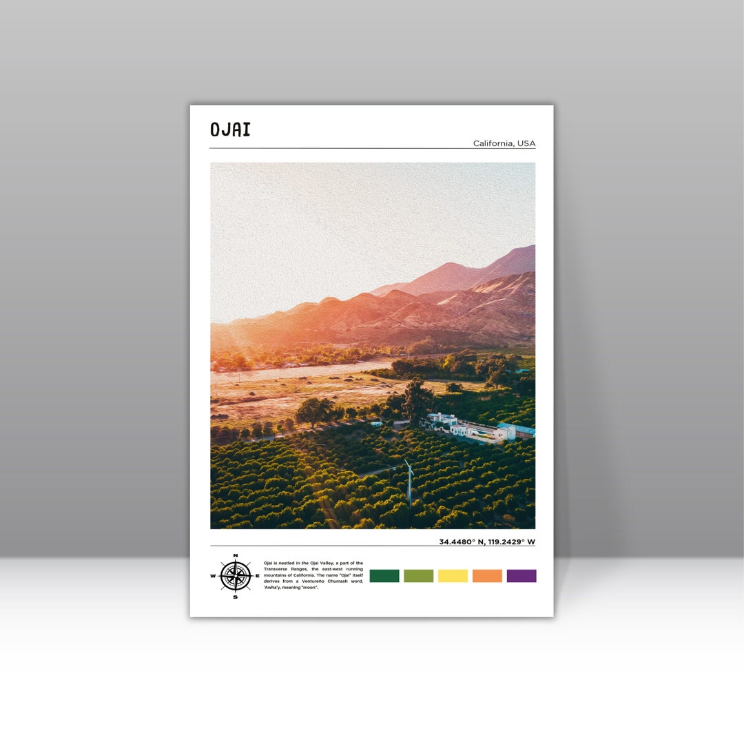 Ojai Digital Download, Ojai Poster Print, Ojai Poster, Ojai Print, Ojai ...