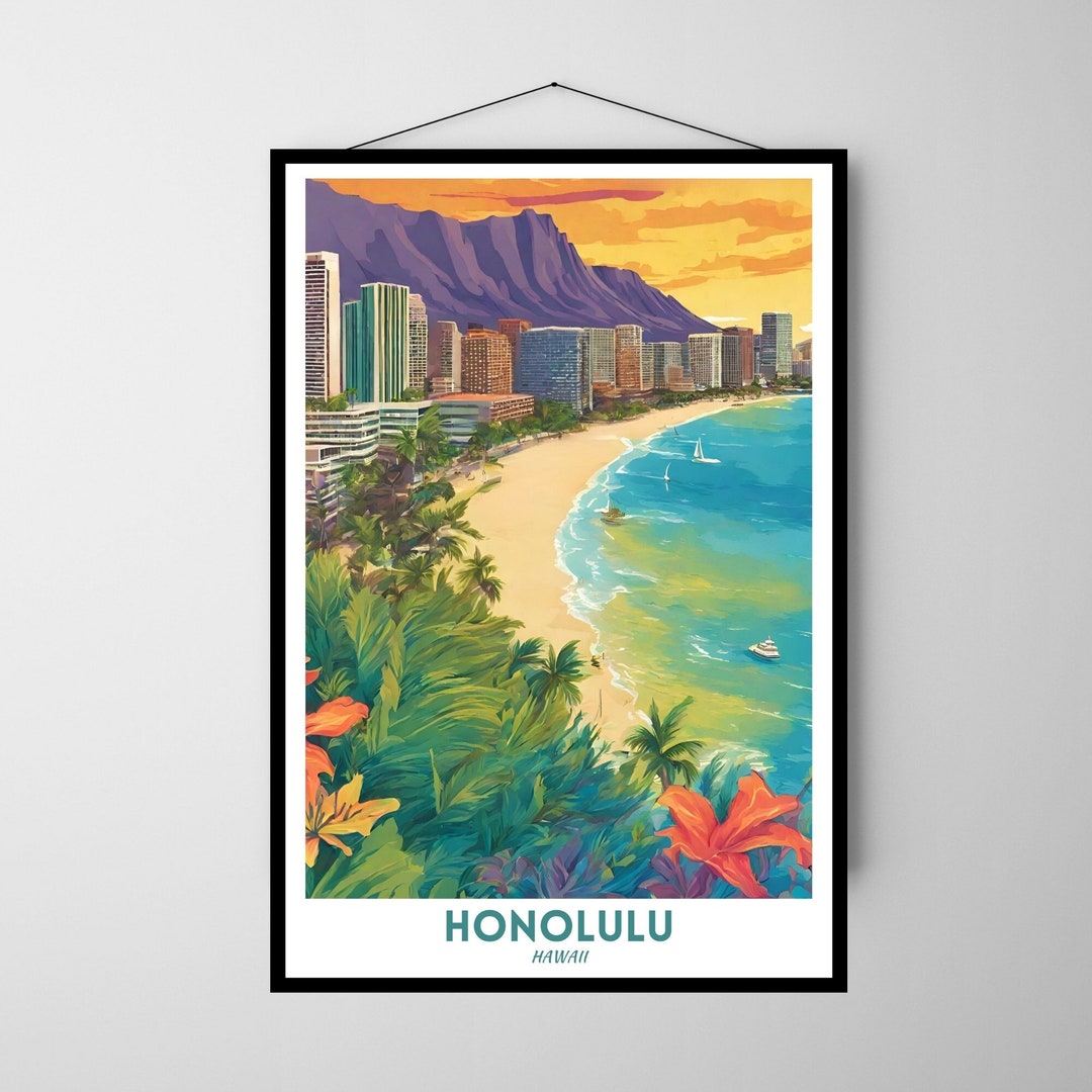 Honolulu Print, Honolulu Wall Art, Honolulu Poster, Honolulu Photo
