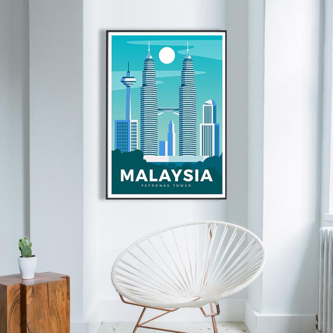 Malaysia Poster Print, Malaysia Travel Poster, Malaysia Travel Art