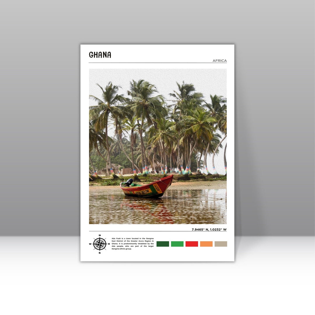Ghana Oil Painting, Ghana Print, Ghana Wall Art, Ghana Poster, Ghana