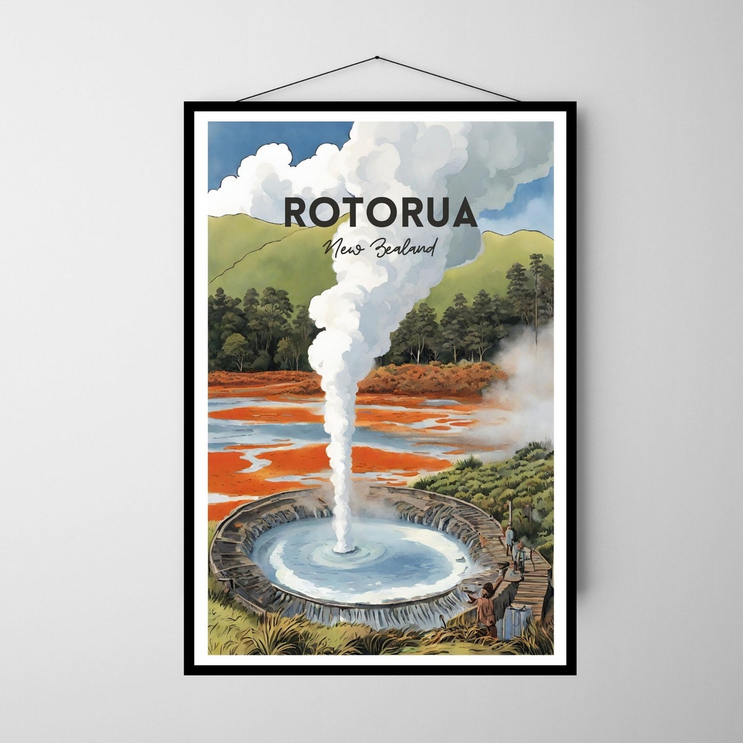 Rotorua Digital Download, Rotorua Poster Print, Rotorua Poster, Rotorua ...