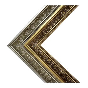 Cadre photo orné d'or et d'argent - Déco murale vintage aux dimensions personnalisées