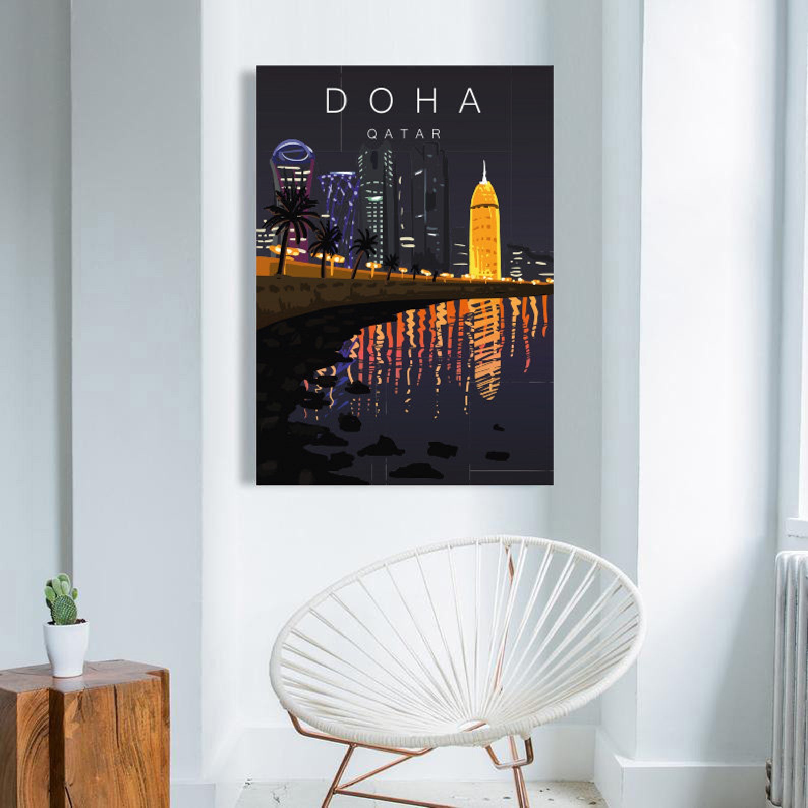 Vintage Qatar Poster Doha Posters Vintage Travel Poster Etsy