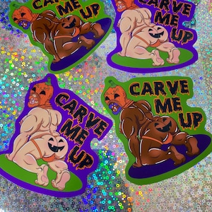 Pumpkin Head LGBT Gay Bara cutie Halloween sticker