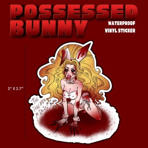 Possessed bunny babe demon Halloween waterproof vinyl sticker