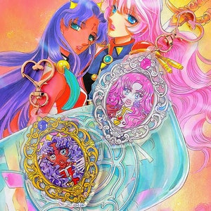 Revolutionary girl Utena & Anthy double sided anime manga Kawaii 90s nostalgic magical acrylic charm