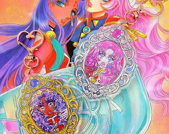 Revolutionary girl Utena & Anthy double sided anime manga Kawaii 90s nostalgic magical acrylic charm