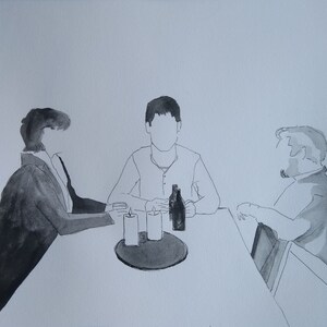 Unique watercolour drawing- Table scenarios