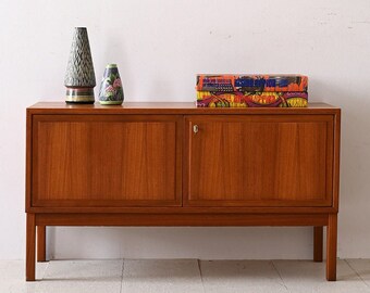 Vintage Teak Wood TV Stand - Mid-Century Scandinavian Sideboard