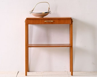Vintage Danish Style Teak Nightstand with Drawer - Scandinavian Bedside Table
