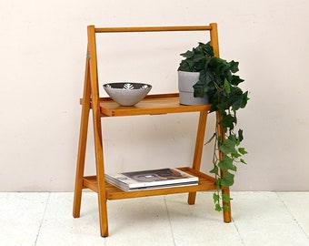 MidCentury Folding Coffee Table - Vintage Danish Design, Original Plant Stand, Home Interior Decor