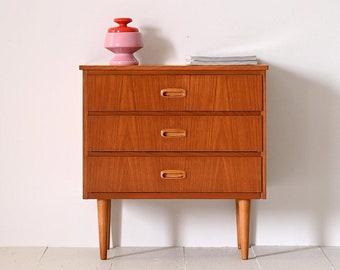 1960s Teak Small Chest of Drawers - Vintage Scandinavian Furniture