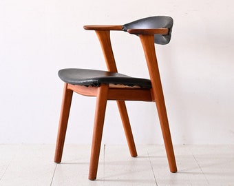 Vintage Teak Office Chair with Armrests - Scandinavian Design