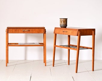 Pair of Vintage Scandinavian 1960s Nightstands- Mid-Century Design