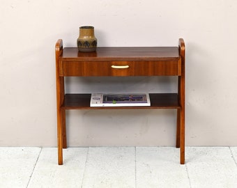 Danish Scandinavian Mahogany MidCentury Bedside Table with Drawer, 1950s Vintage Charm