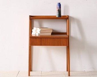 Danish Teak Bedside Table with Double Shelf - Vintage Scandinavian Furniture