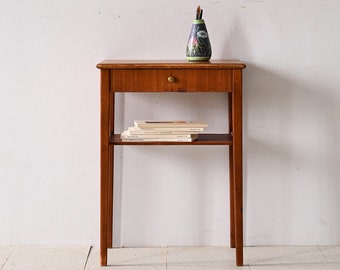 Vintage Mahogany Bedside Table with Drawer - Scandinavian 1960s Furniture