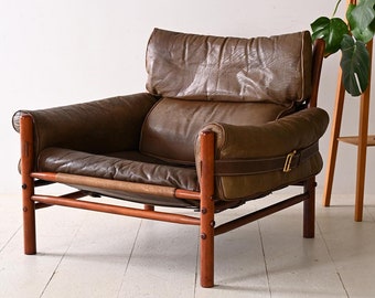 Vintage Scandinavian Leather Armchair by Arne Norell