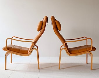 Pair of Vintage Scandinavian Armchairs with Cushions