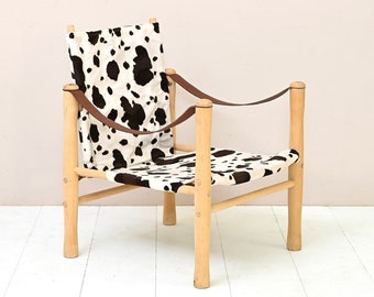 MidCentury Safari Chair by Elias Svedberg, Original 1950s Scandinavian Vintage Design Home Decor