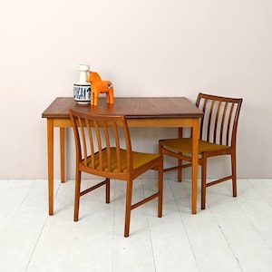 MidCentury Scandinavian Teak Dining Table with Extendable Leaves, Original Danish Vintage Design 60s
