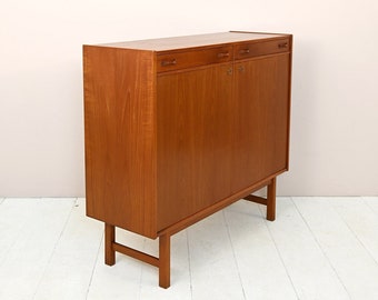 MidCentury Scandinavian Teak Sideboard, Vintage Scandinavian Sideboard with Drawers, Retro Danish Highboard