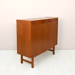 MidCentury Scandinavian Teak Sideboard, Vintage Scandinavian Sideboard with Drawers, Retro Danish Highboard