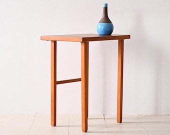 Vintage Teak Minimalist Side Table - Scandinavian Retro Furniture