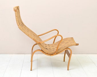 Vintage 'Pernilla' Lounge Chair by Bruno Mathsson, Original Danish Scandinavian Design