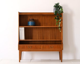 Vintage Teak Scandinavian Bookcase with Drawers