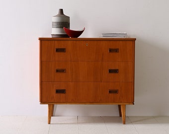 Teak Scandinavian Chest of Drawers with 3 Drawers - 1960s Mid-Century Design