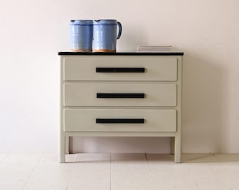 Vintage White Scandinavian Chest of Drawers - 1960s Minimalist Design