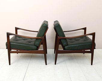 MidCentury Danish Kandidaten Armchairs by Ib Kofod Larsen, Original Vintage Danish Scandinavian Design