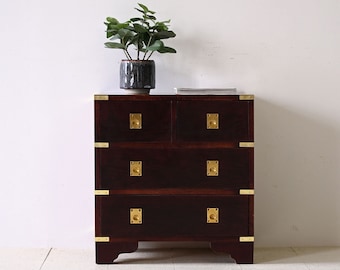 Original Vintage Scandinavian 4-Drawer Chest - Timeless Mahogany Elegance