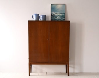 Mahogany Vintage Cabinet with Drawers - Elegant Mid-Century Scandinavian Furniture