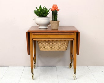 MidCentury Vintage Sewing Table - Eclectic Scandinavian Coffee Table - Retro Home Decor Design