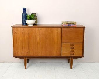 MidCentury Teak Scandinavian Vintage Highboard/Sideboard from the 1950s with Drawers, Danish Vintage Design