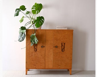 Original 1940s Art Deco Birch Sideboard - Vintage Retro Furniture