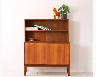 Vintage Scandinavian Teak Sideboard with Glass Display