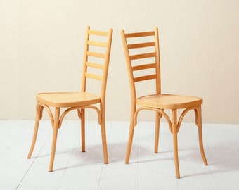 Pair of Vintage Danish Scandinavian Style Wooden Chairs