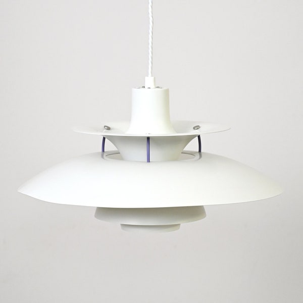 Vintage White PH-5 Pendant Lamp by Louis Poulsen, MidCentury Home Design Decor