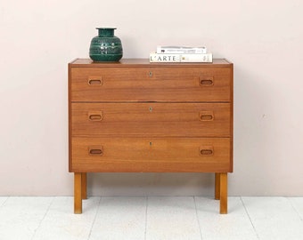 Danish Vintage MidCentury Teak Chest of Drawers, 1960s Original Retro Design