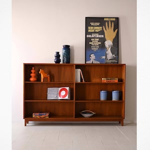 Vintage Teak Open Bookcase - Scandinavian 1960s Design