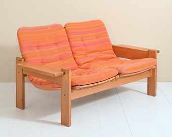 MidCentury Yngve Ekström Vintage Two-Seater Sofa, Original Danish Scandinavian Retro Style