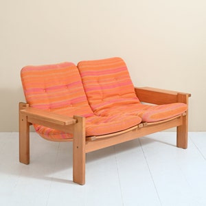 MidCentury Yngve Ekström Vintage Two-Seater Sofa, Original Danish Scandinavian Retro Style